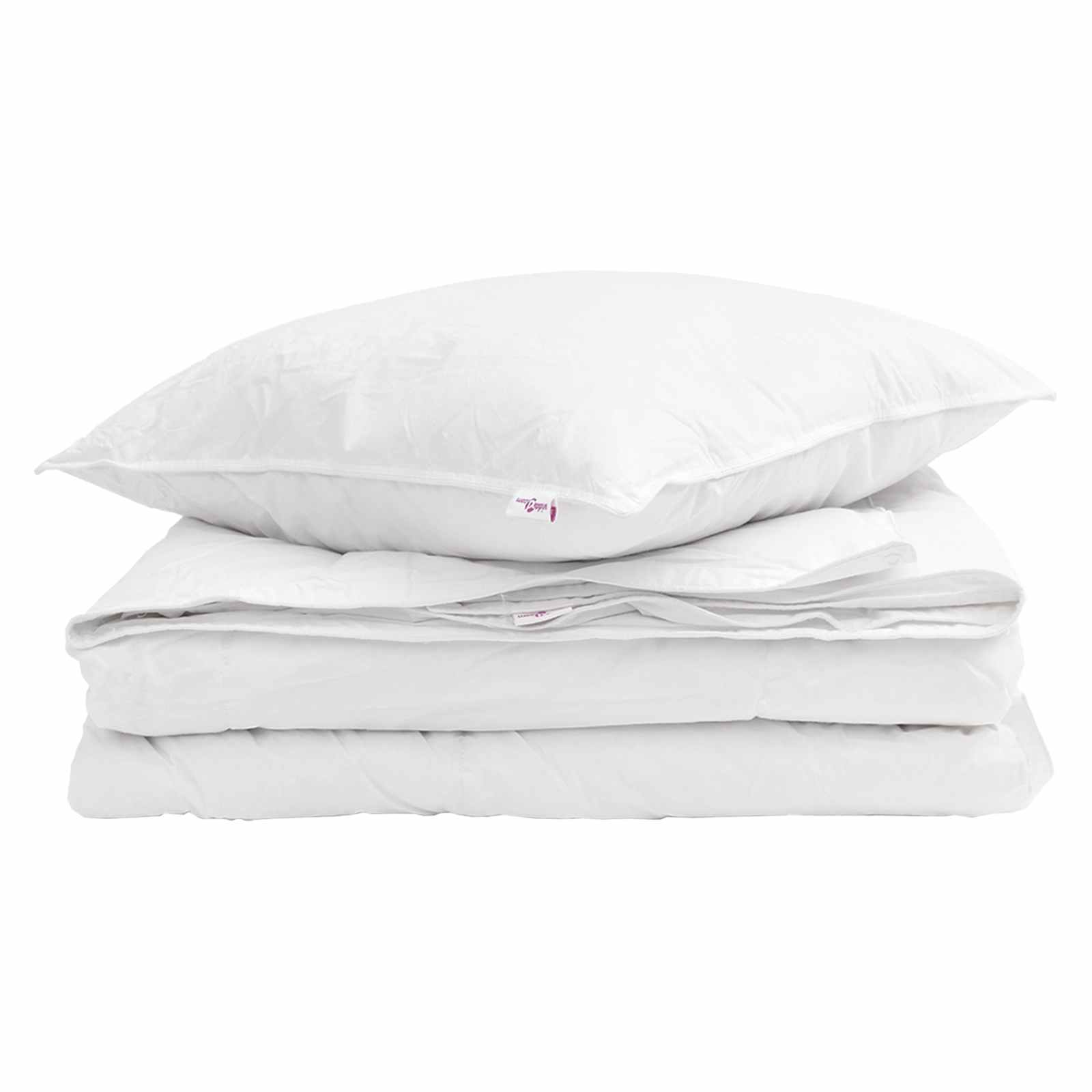 VidaXL couette 2 en 1 avec oreiller 2 pièces plumes blanches