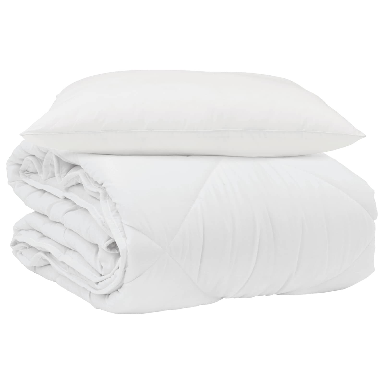 Vidaxl couette d'été avec oreiller 2 pcs microfibre blanche