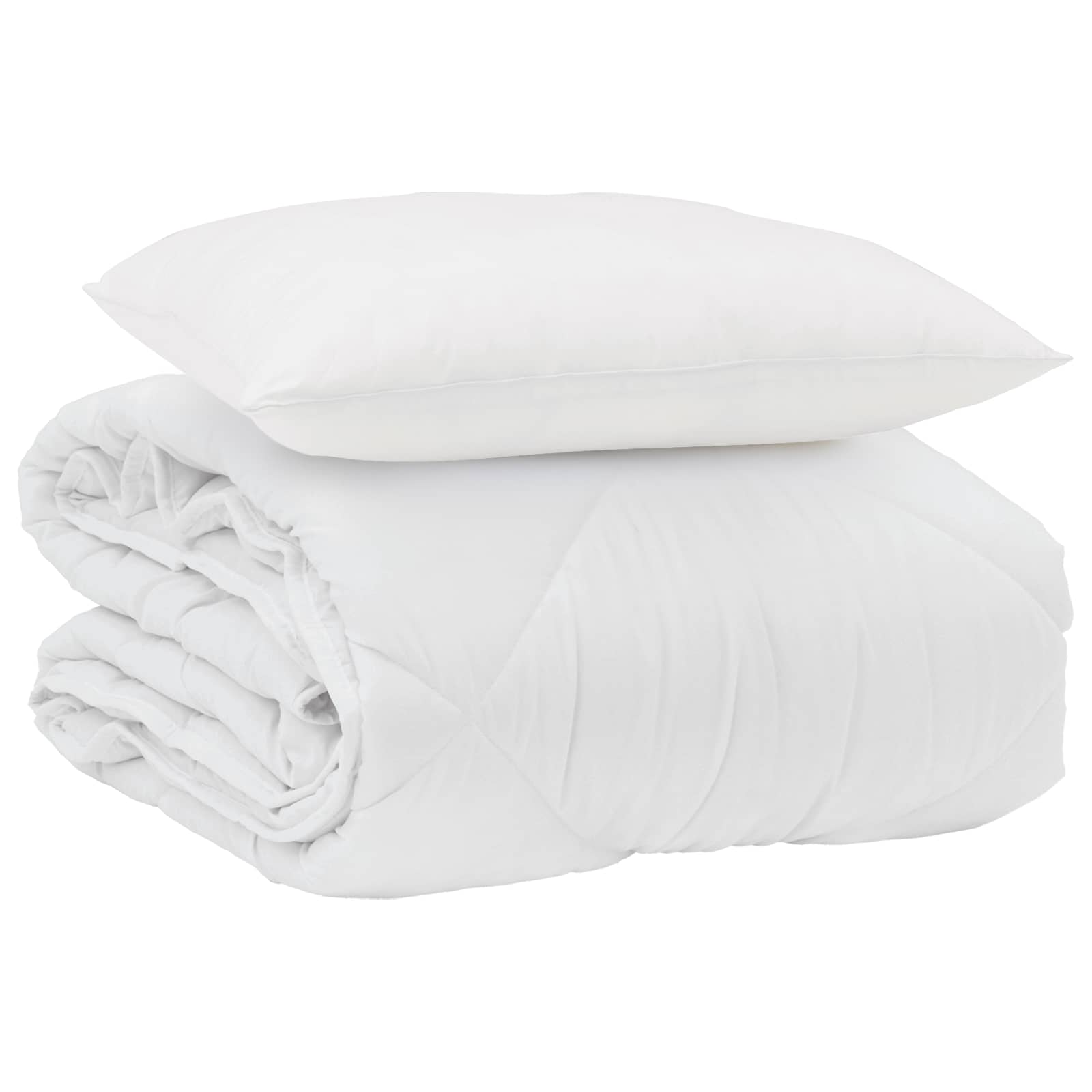 Vidaxl couette d'été avec oreiller 2 pcs microfibre blanche