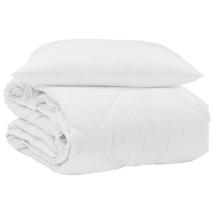 Vidaxl couette d'été avec oreiller 2 pcs microfibre blanche