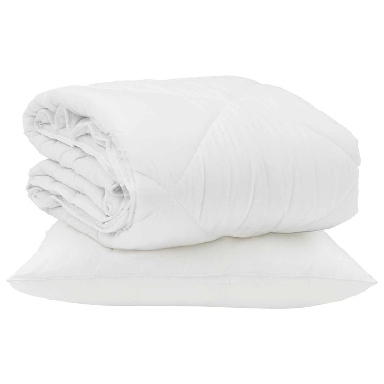 Vidaxl couette d'été avec oreiller 2 pcs microfibre blanche