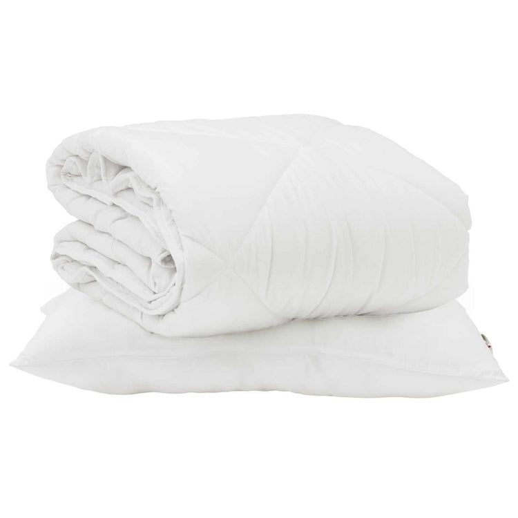 Vidaxl couette d'été avec oreiller 2 pcs microfibre blanche