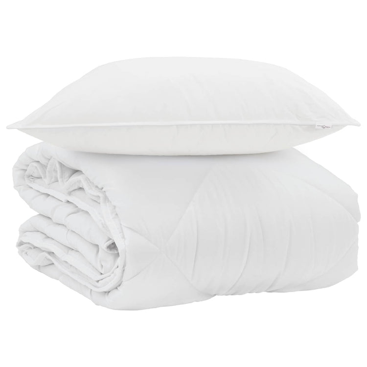 Vidaxl couette d'été avec oreiller 2 pcs microfibre blanche