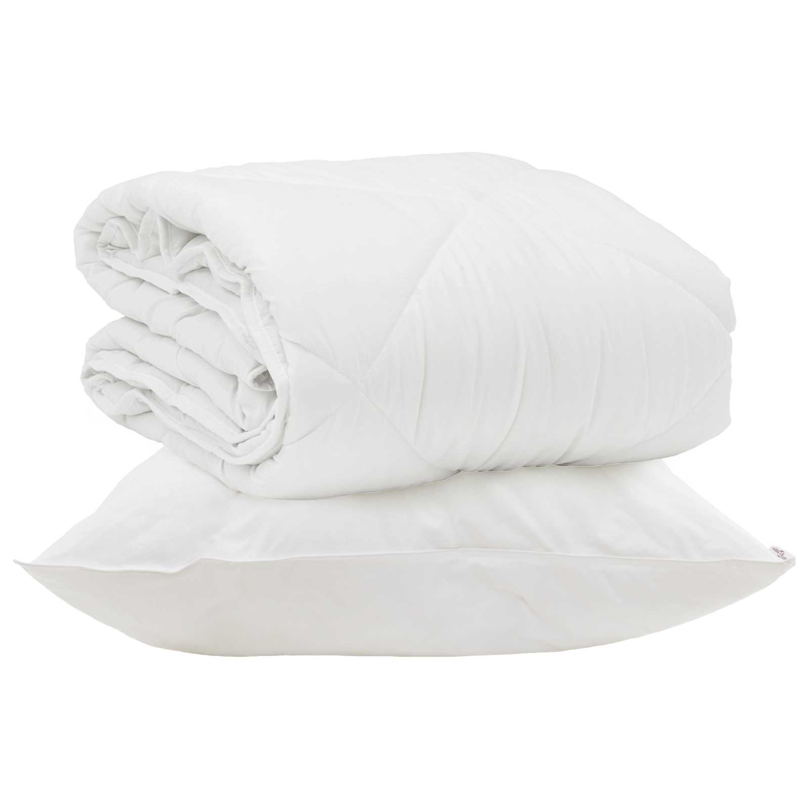 Vidaxl couette d'été avec oreiller 2 pcs microfibre blanche