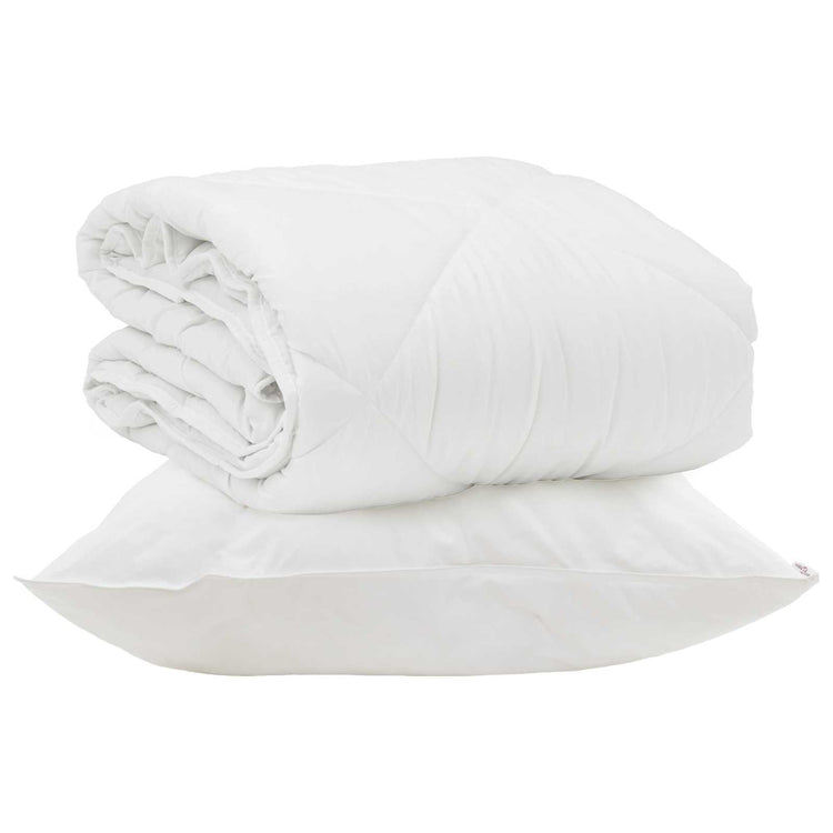 Vidaxl couette d'été avec oreiller 2 pcs microfibre blanche
