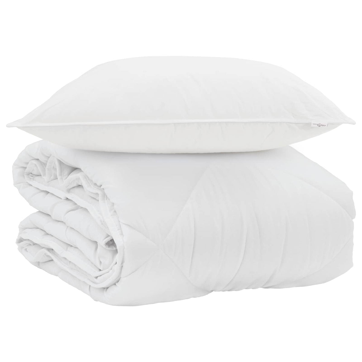 Vidaxl couette d'été avec oreiller 2 pcs microfibre blanche