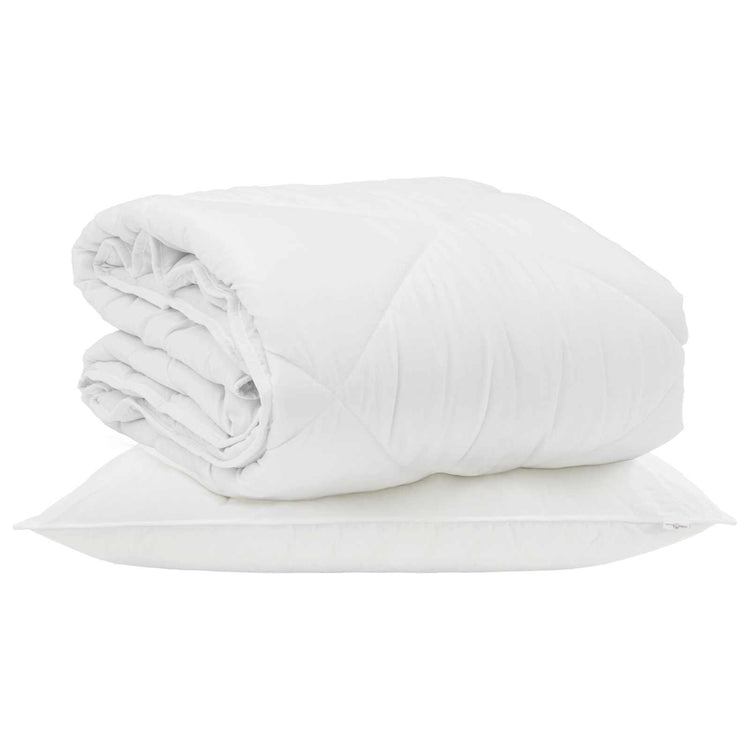 Vidaxl couette d'été avec oreiller 2 pcs microfibre blanche