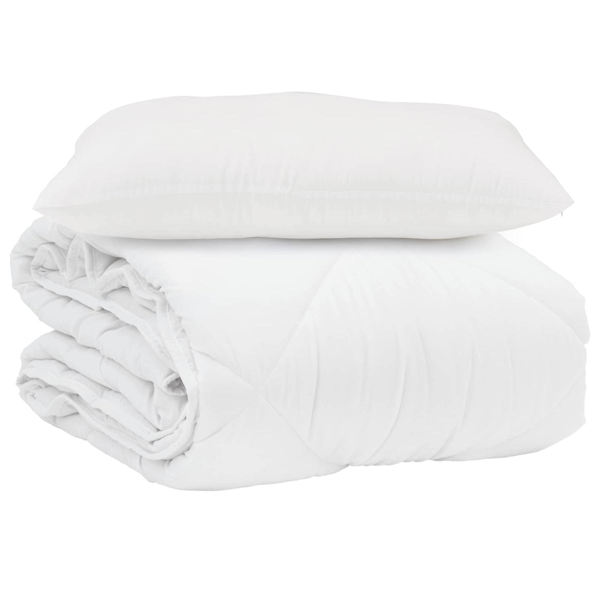 Vidaxl couette d'été avec oreiller 2 pcs microfibre blanche