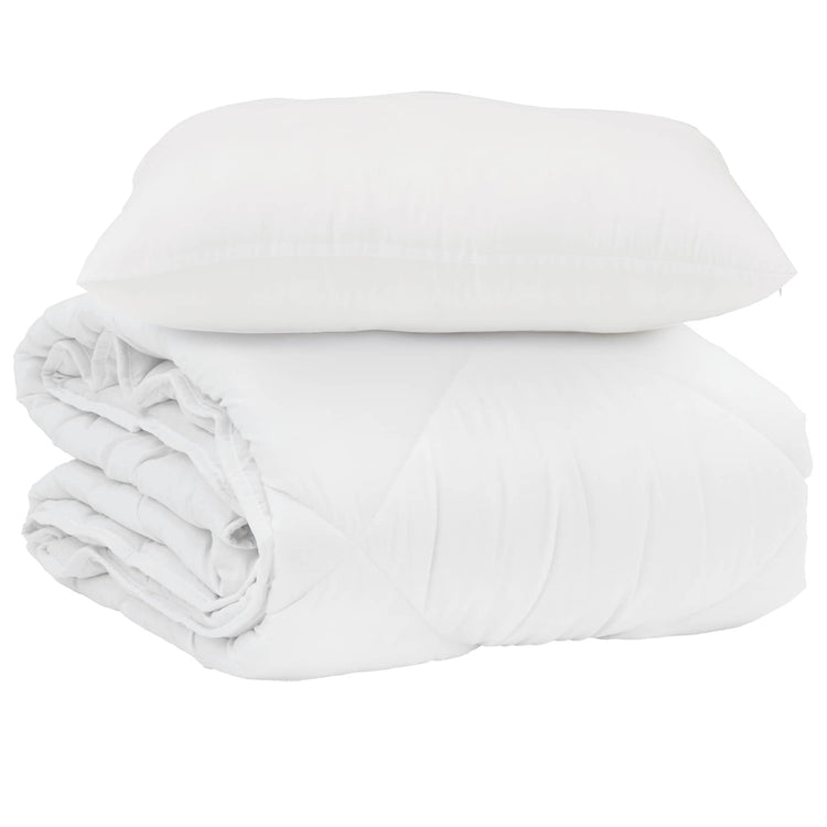 Vidaxl couette d'été avec oreiller 2 pcs microfibre blanche
