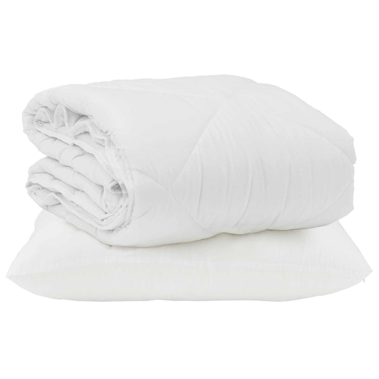 Vidaxl couette d'été avec oreiller 2 pcs microfibre blanche