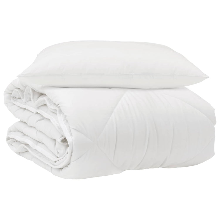 Vidaxxl la couette pour chaque saison avec oreiller 2 pcs microfibre blanche