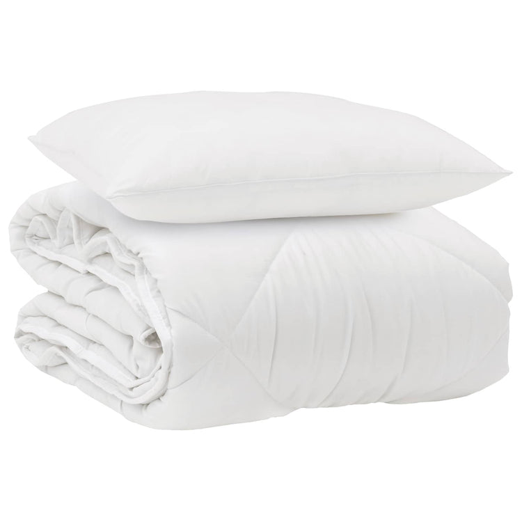 Vidaxxl la couette pour chaque saison avec oreiller 2 pcs microfibre blanche