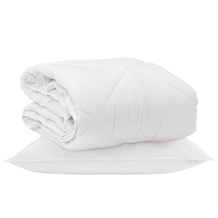 Vidaxxl la couette pour chaque saison avec oreiller 2 pcs microfibre blanche