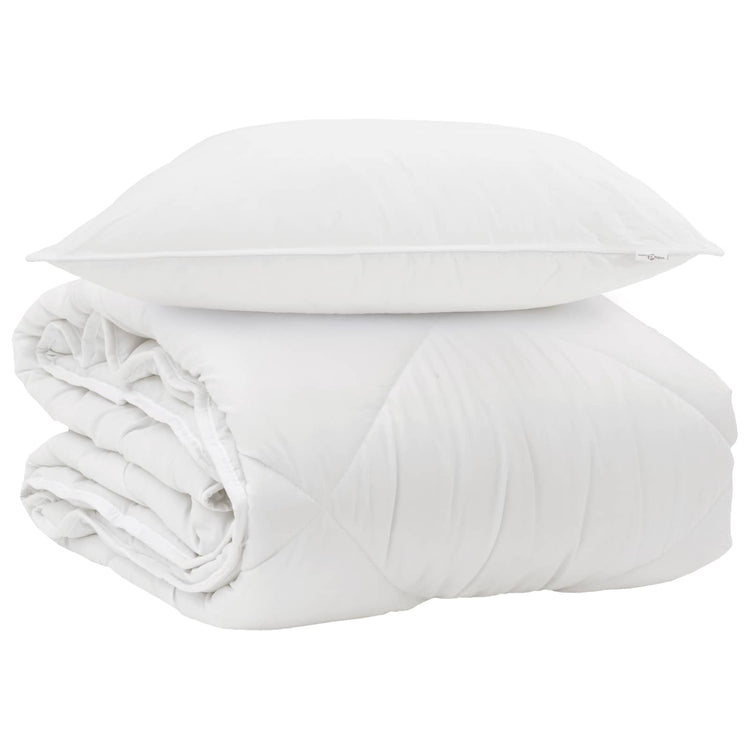 Vidaxxl la couette pour chaque saison avec oreiller 2 pcs microfibre blanche