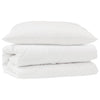 Vidaxl parure de couette avec oreiller 2 pcs microfibre blanche