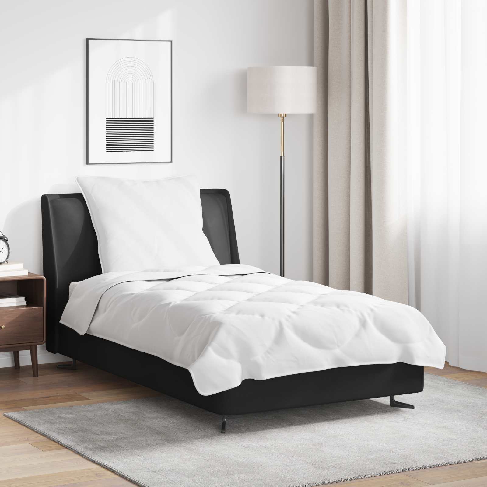 Vidaxl parure de couette avec oreiller 2 pcs microfibre blanche