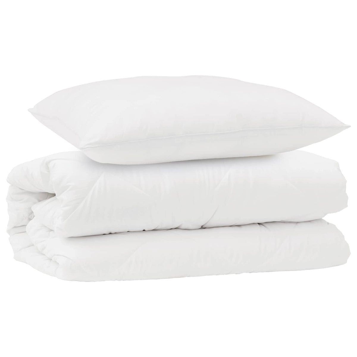 Vidaxl parure de couette avec oreiller 2 pcs microfibre blanche