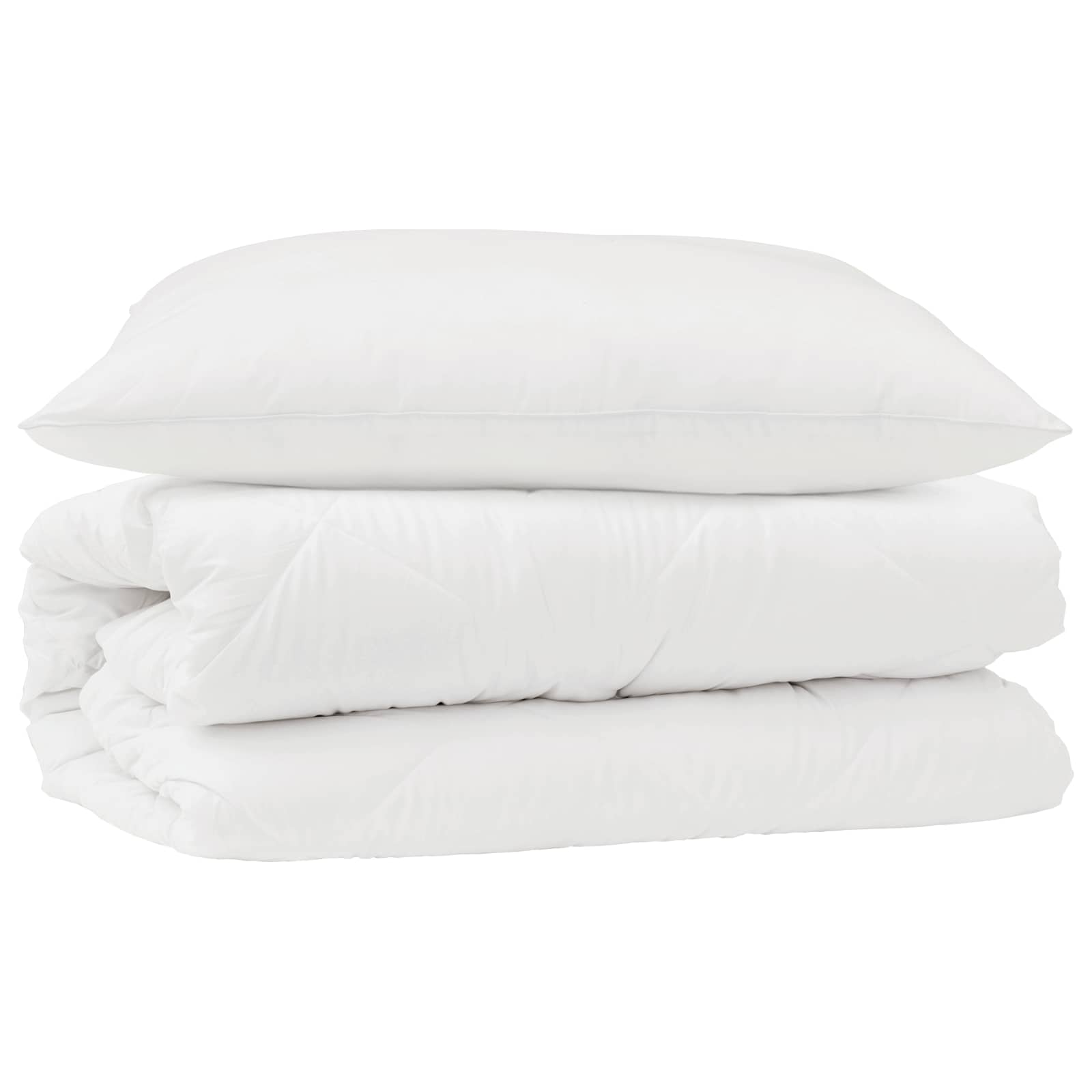 Vidaxl parure de couette avec oreiller 2 pcs microfibre blanche