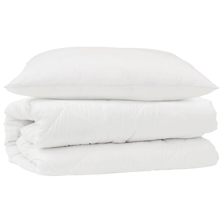 Vidaxl parure de couette avec oreiller 2 pcs microfibre blanche