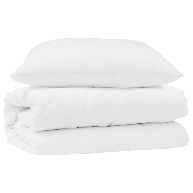 Vidaxl parure de couette avec oreiller 2 pcs microfibre blanche
