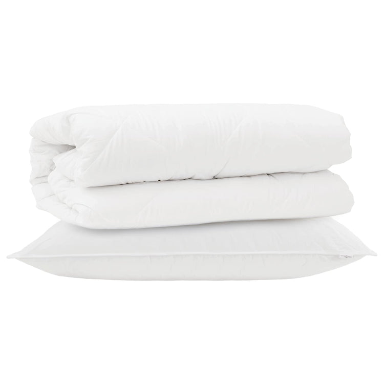 Vidaxl parure de couette avec oreiller 2 pcs microfibre blanche