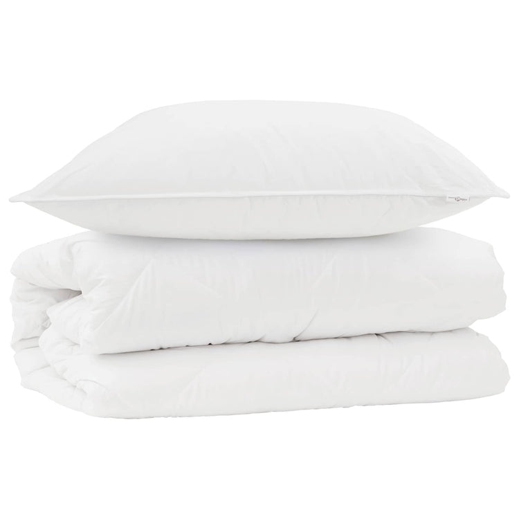 Vidaxl parure de couette avec oreiller 2 pcs microfibre blanche