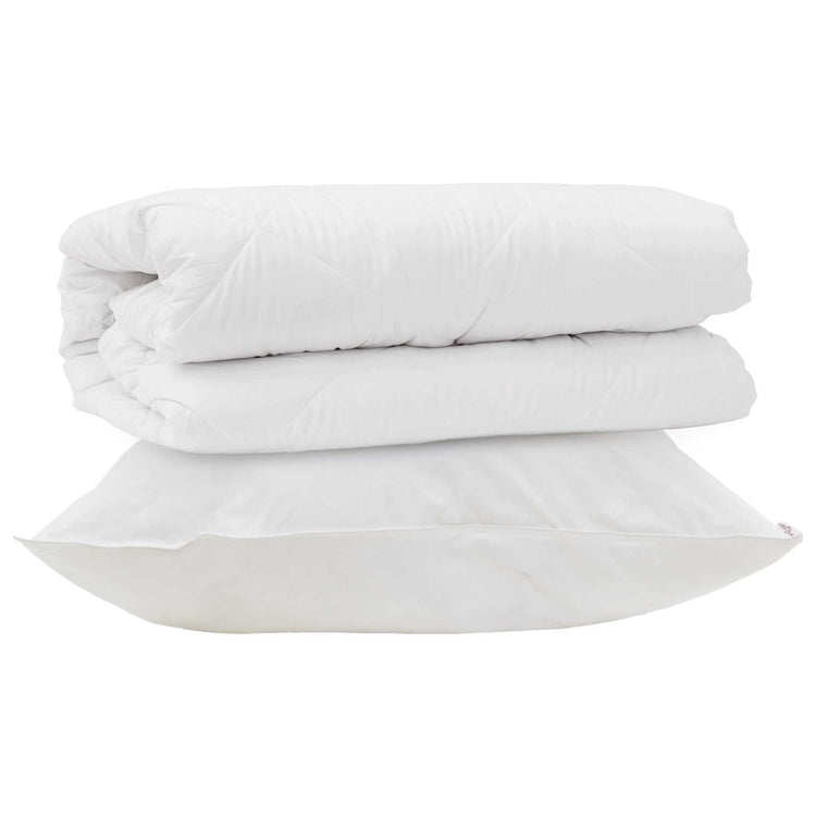 Vidaxl parure de couette avec oreiller 2 pcs microfibre blanche