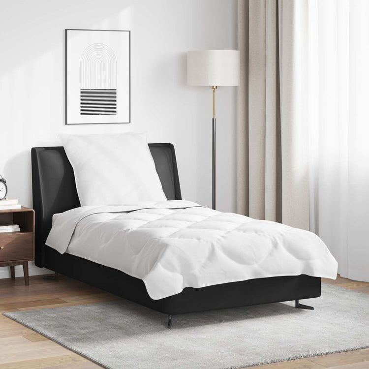 Vidaxl parure de couette avec oreiller 2 pcs microfibre blanche