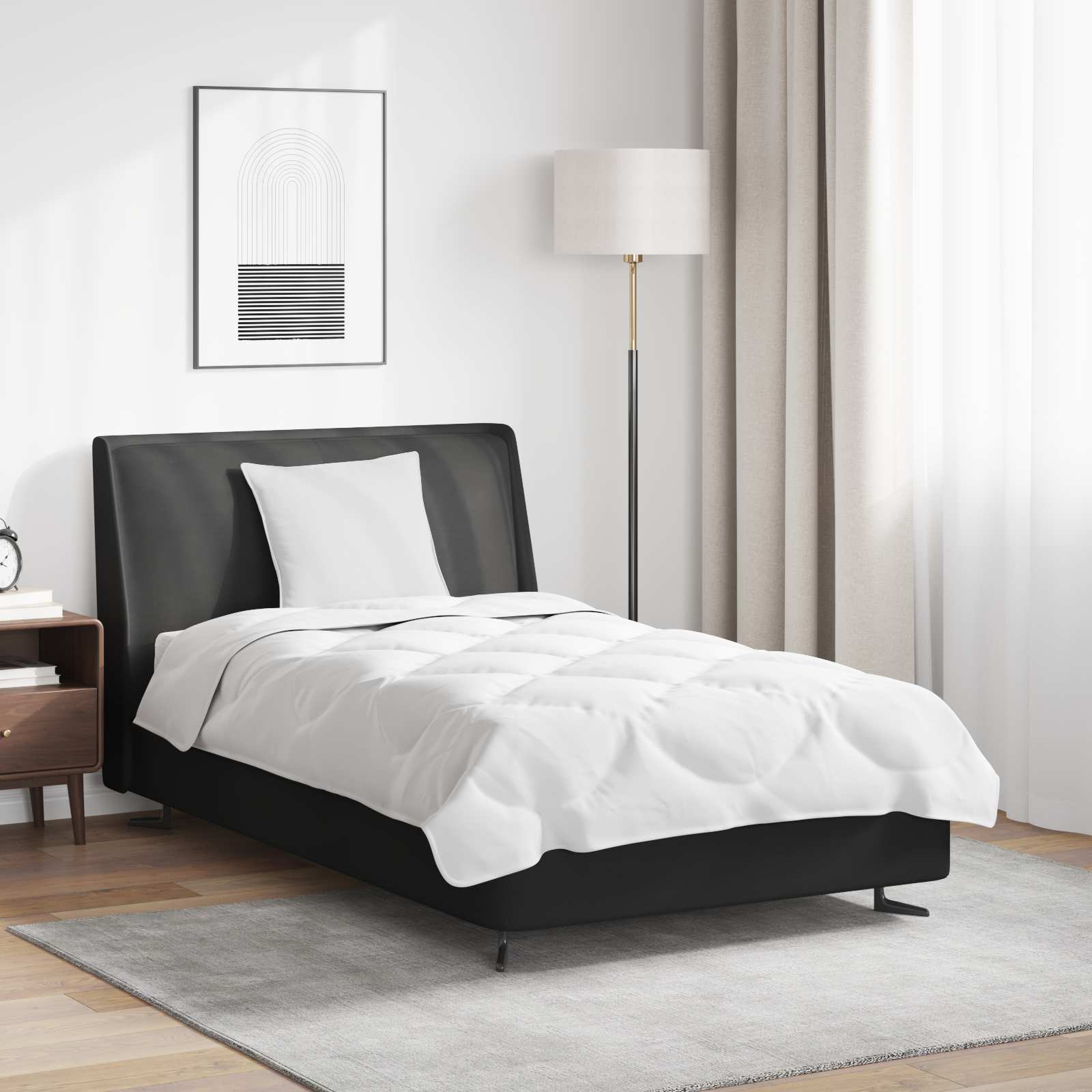 Vidaxl parure de couette avec oreiller 2 pcs microfibre blanche
