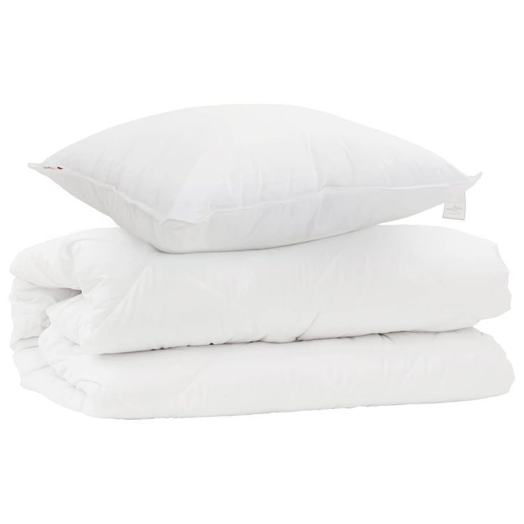 Vidaxl parure de couette avec oreiller 2 pcs microfibre blanche