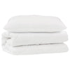 Vidaxl parure de couette avec oreiller 2 pcs microfibre blanche