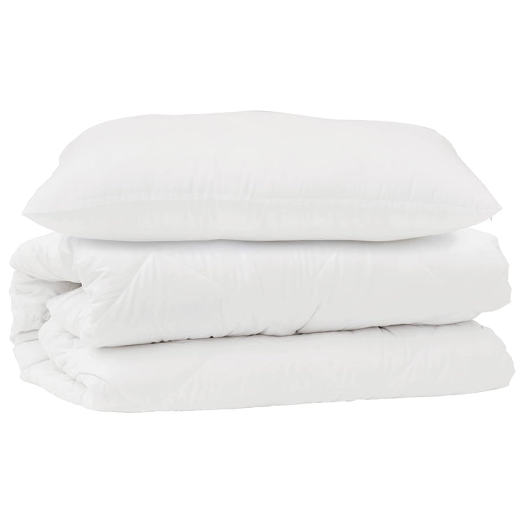 Vidaxl parure de couette avec oreiller 2 pcs microfibre blanche