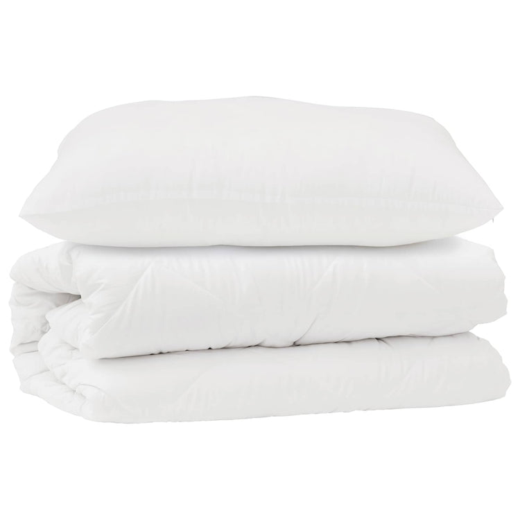 Vidaxl parure de couette avec oreiller 2 pcs microfibre blanche