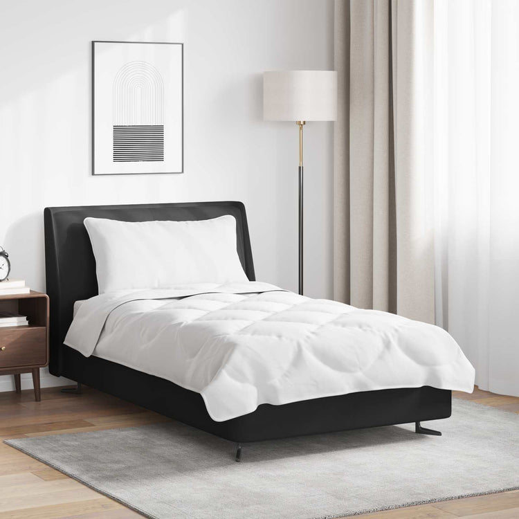 Vidaxl parure de couette avec oreiller 2 pcs microfibre blanche
