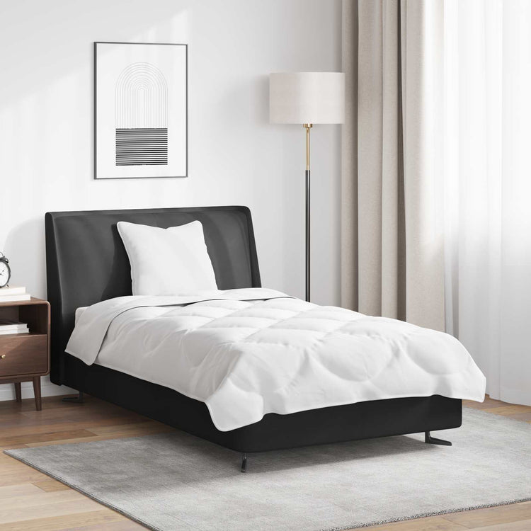 Vidaxl parure de couette avec oreiller 2 pcs microfibre blanche