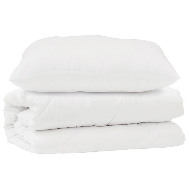 Vidaxl parure de couette avec oreiller 2 pcs microfibre blanche