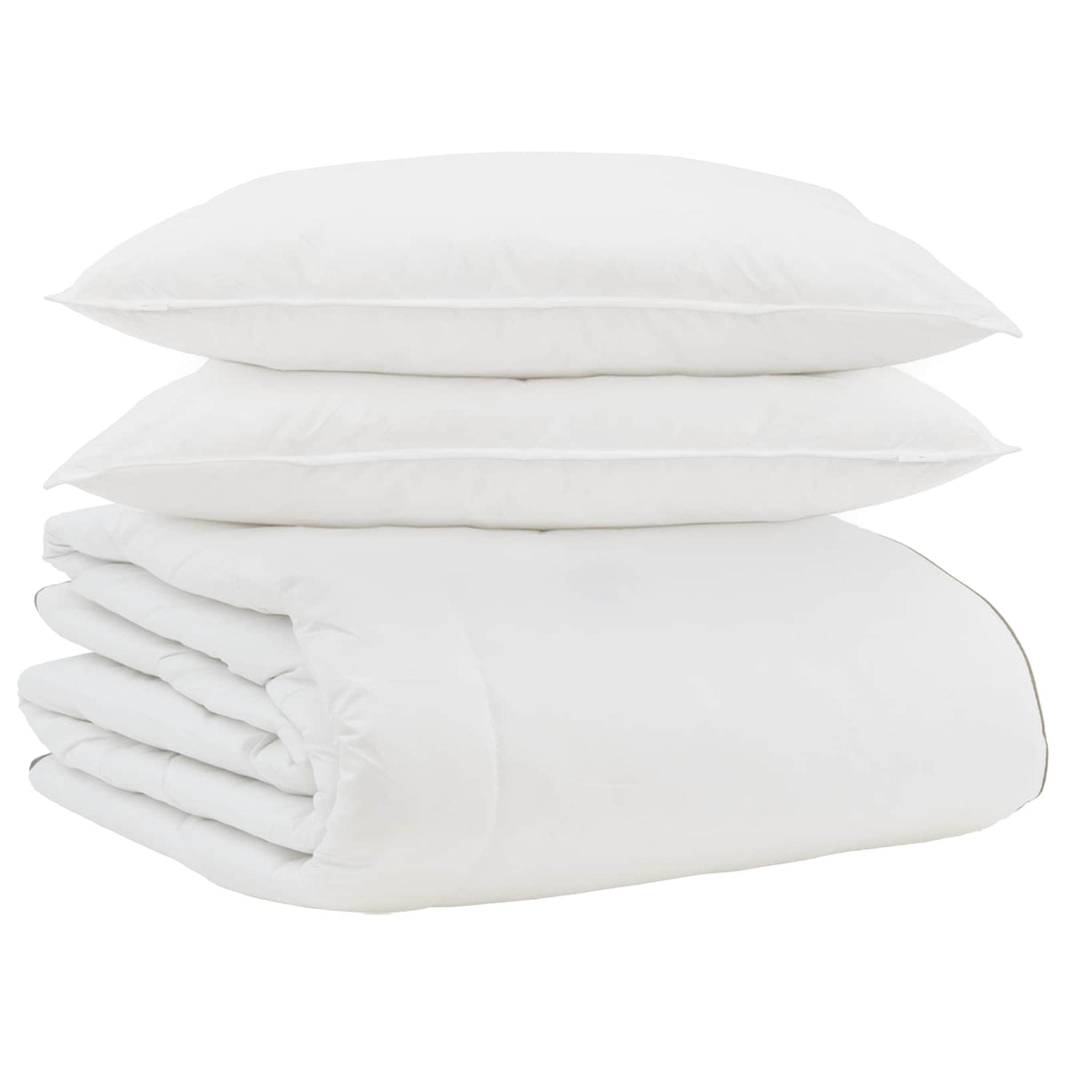 Vidaxl couette d'hiver avec oreiller 3 pcs plumes blanches