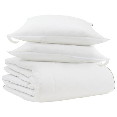 Vidaxl couette d'hiver avec oreiller 3 pcs plumes blanches