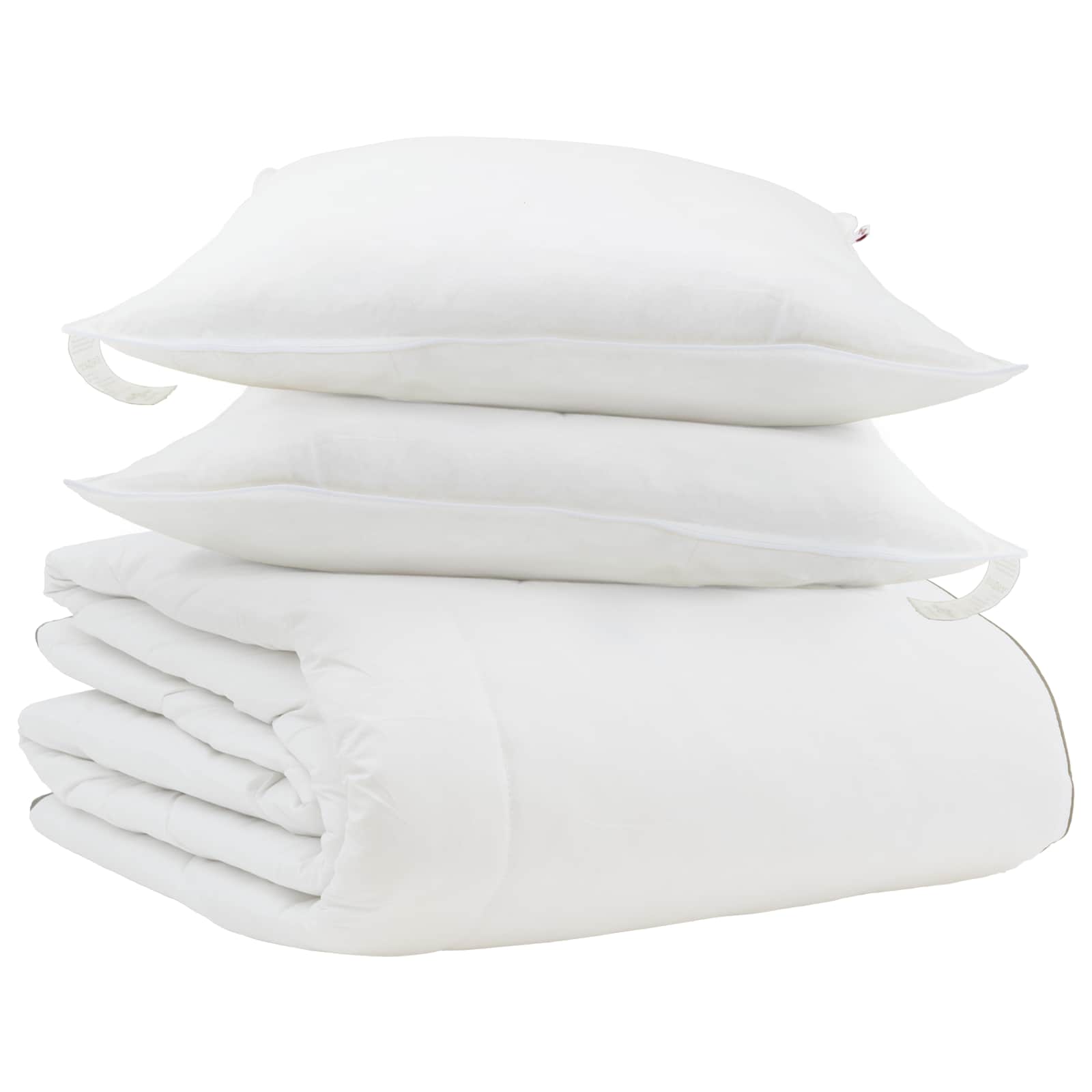Vidaxl couette d'hiver avec oreiller 3 pcs plumes blanches