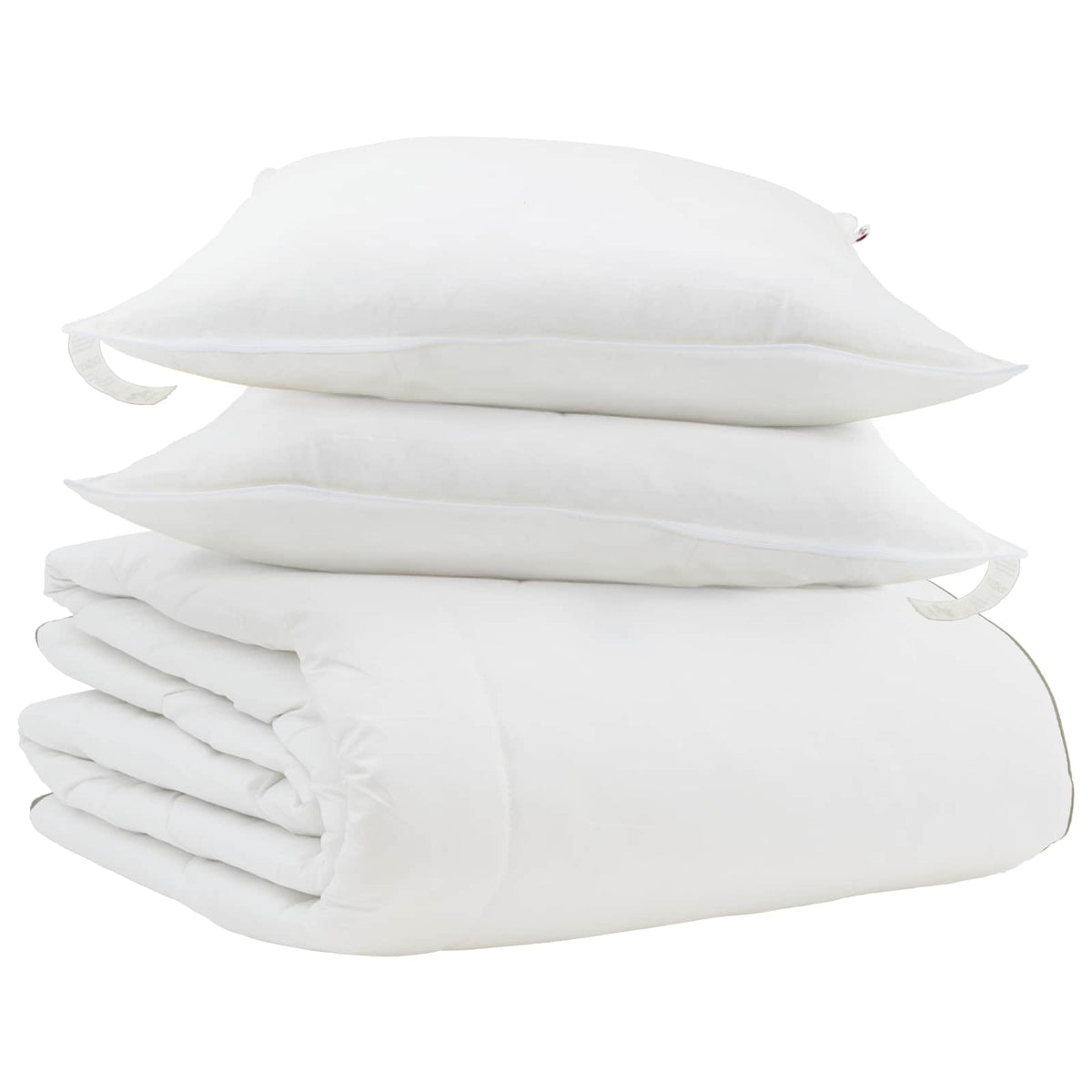Vidaxl couette d'hiver avec oreiller 3 pcs plumes blanches