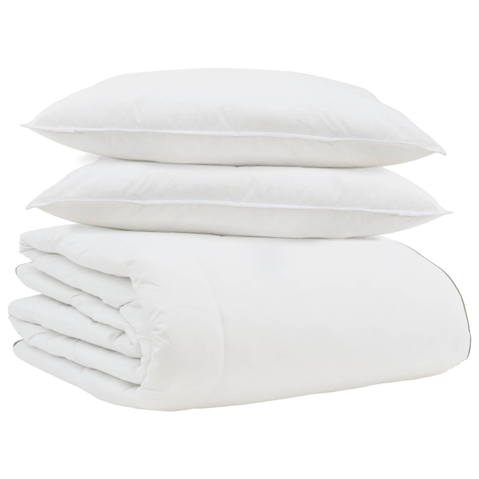 Vidaxl couette d'hiver avec oreiller 3 pcs plumes blanches