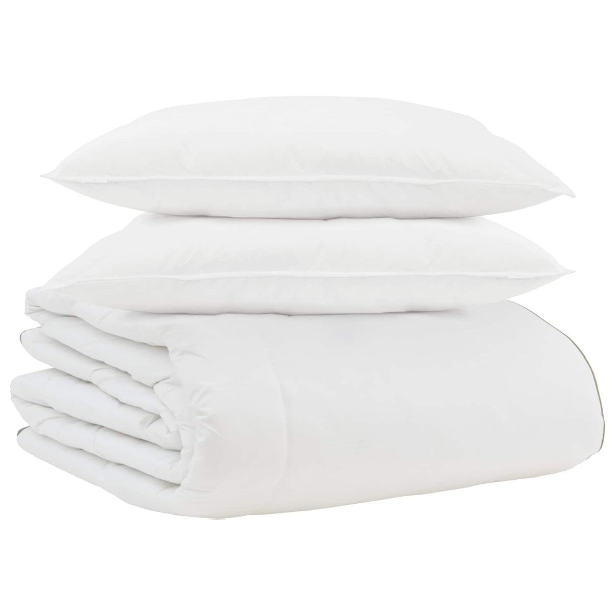 Vidaxl couette d'hiver avec oreiller 3 pcs plumes blanches