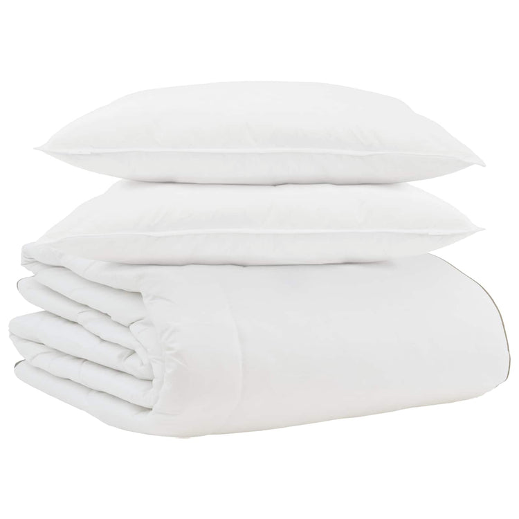 Vidaxl couette d'hiver avec oreiller 3 pcs plumes blanches