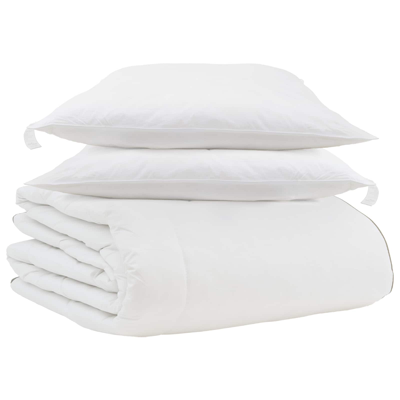 Vidaxl couette d'hiver avec oreiller 3 pcs plumes blanches