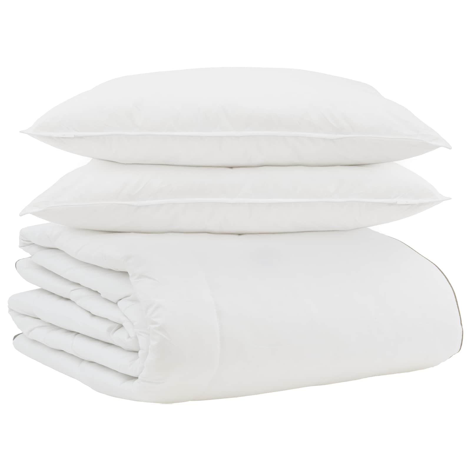 Vidaxl couette d'hiver avec oreiller 3 pcs plumes blanches