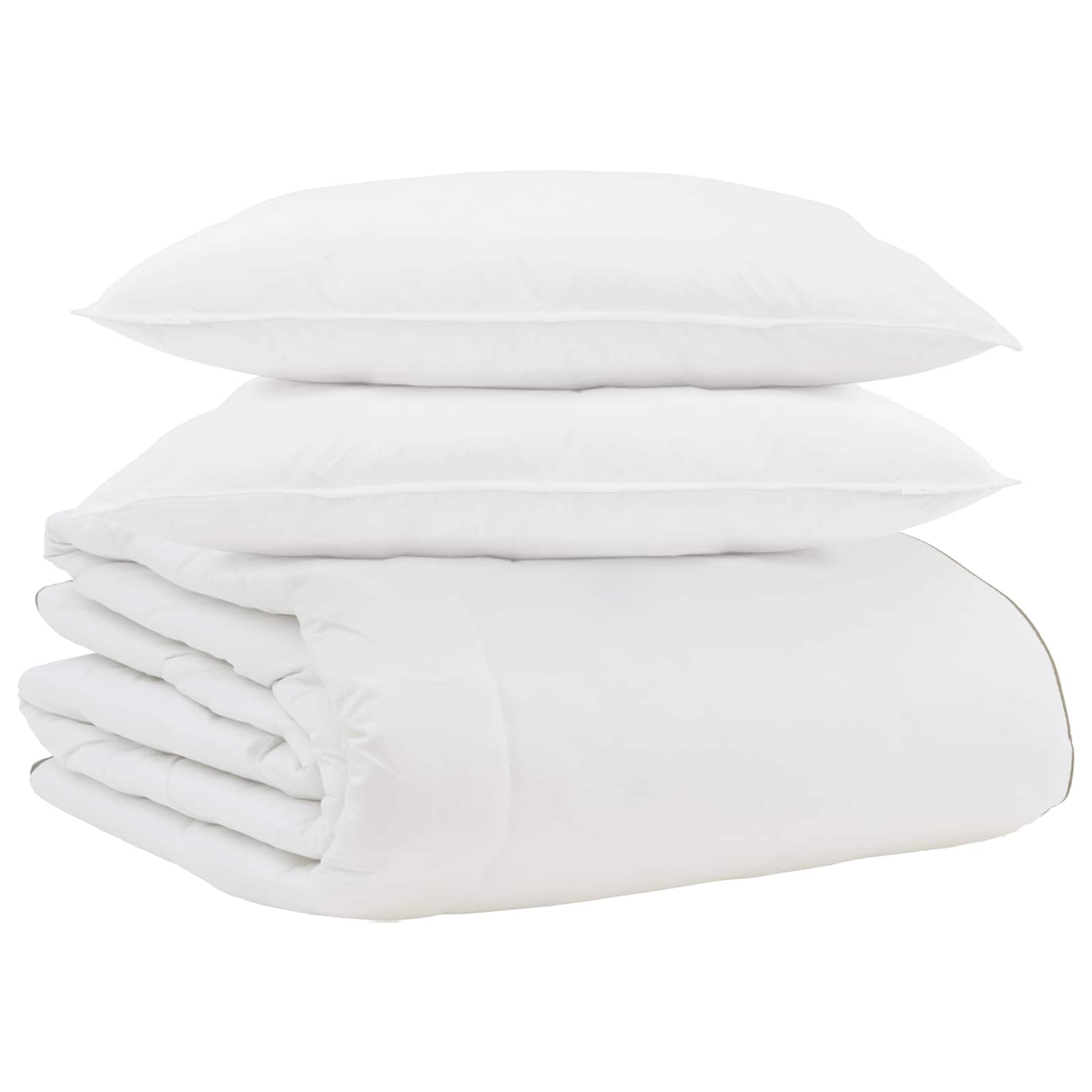 Vidaxl couette d'hiver avec oreiller 3 pcs plumes blanches