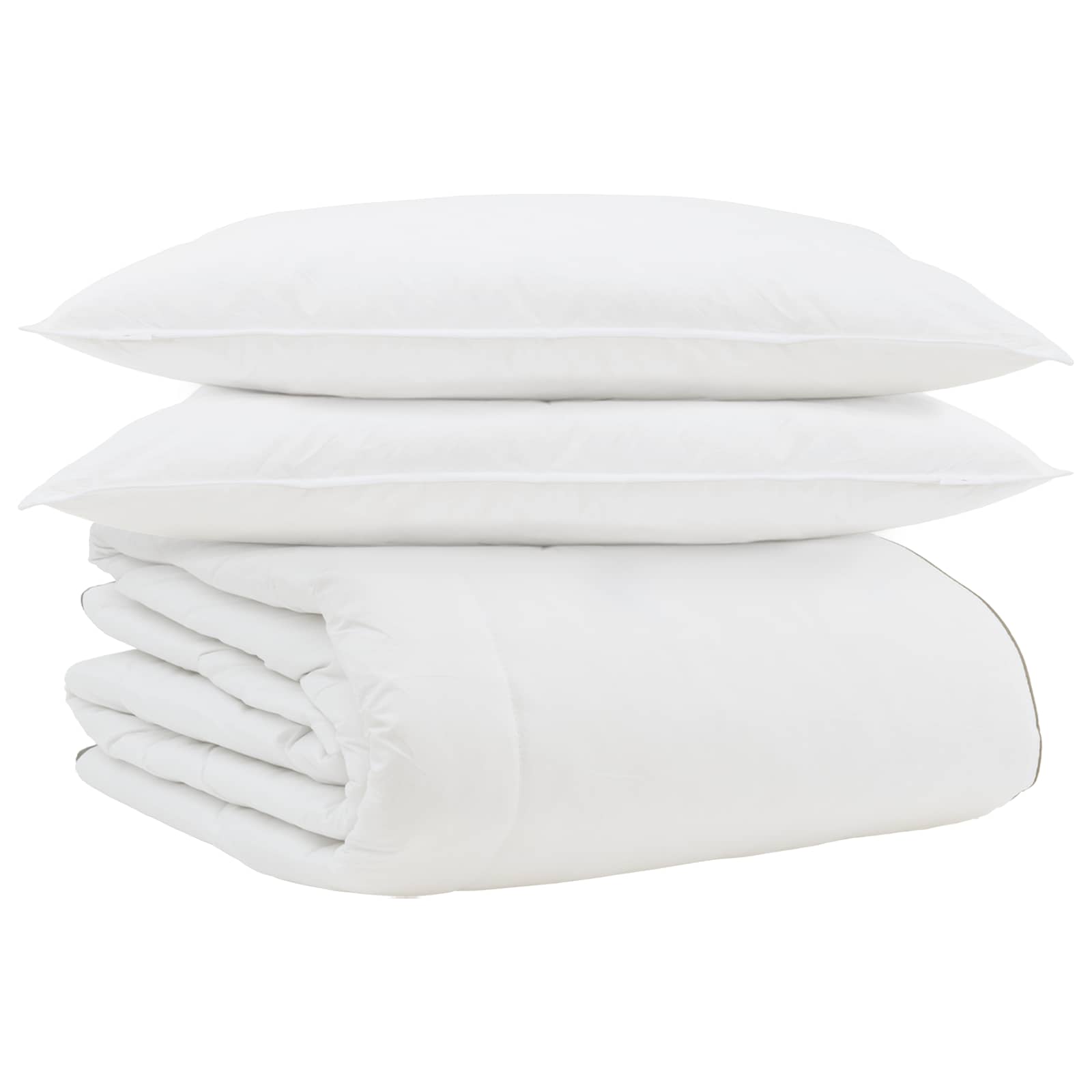 Vidaxl couette d'hiver avec oreiller 3 pcs plumes blanches