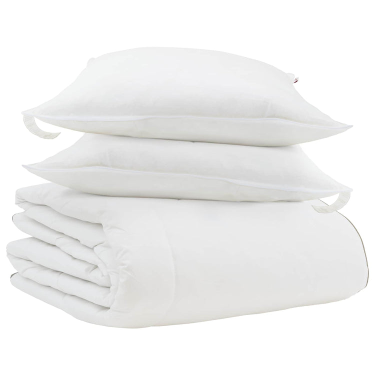 Vidaxl couette d'hiver avec oreiller 3 pcs plumes blanches