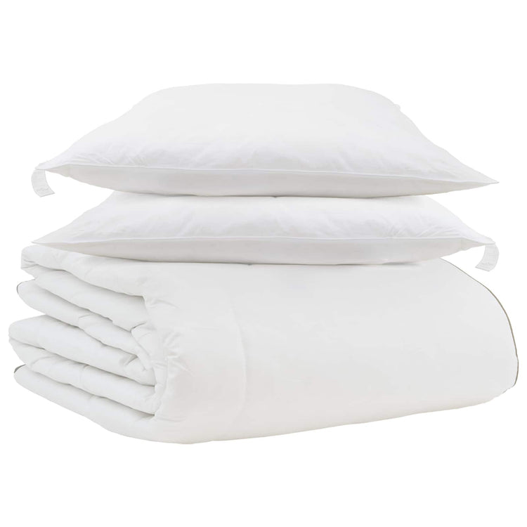 Vidaxl couette d'hiver avec oreiller 3 pcs plumes blanches