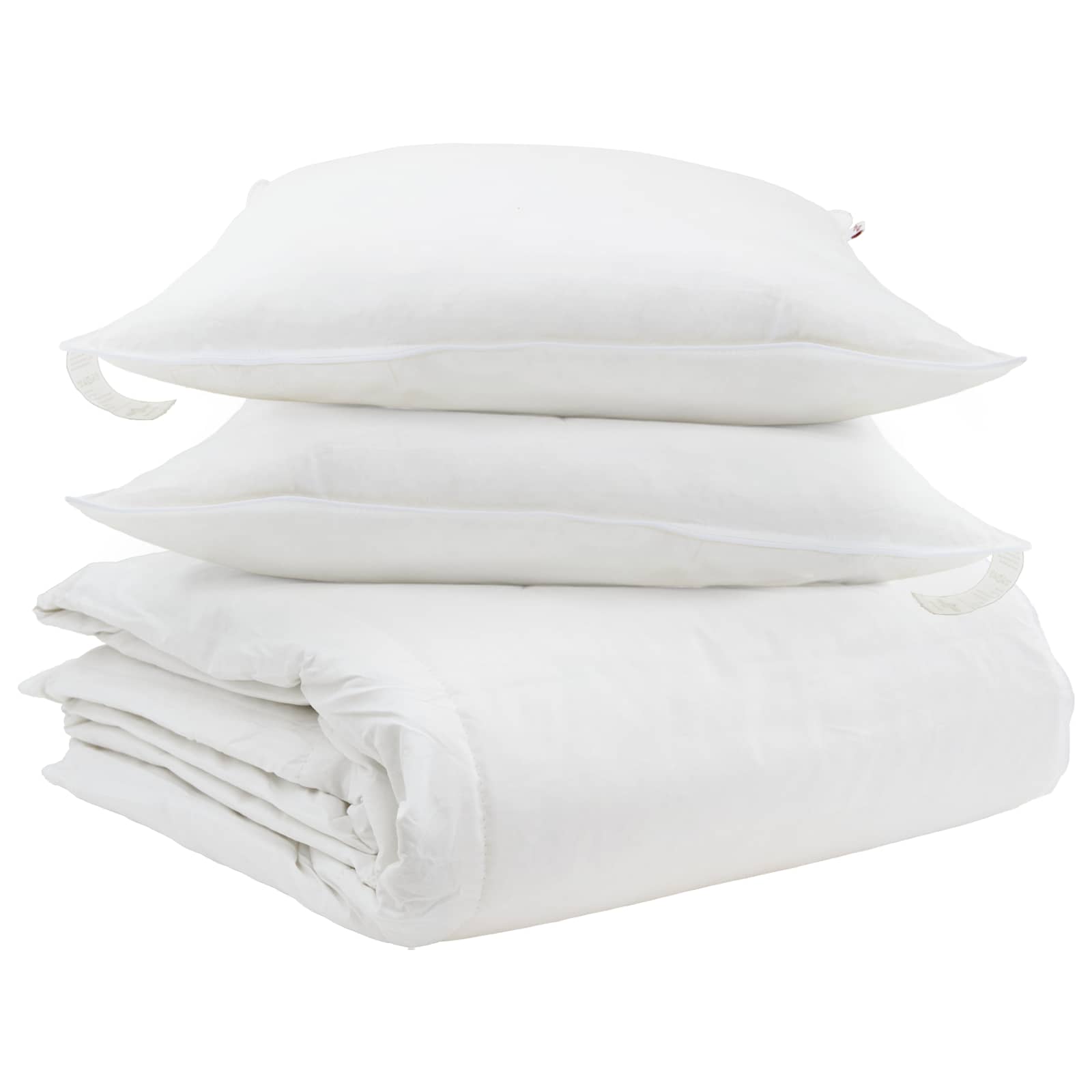 Vidaxl parure de couette avec oreiller 3 pcs plumes blanches